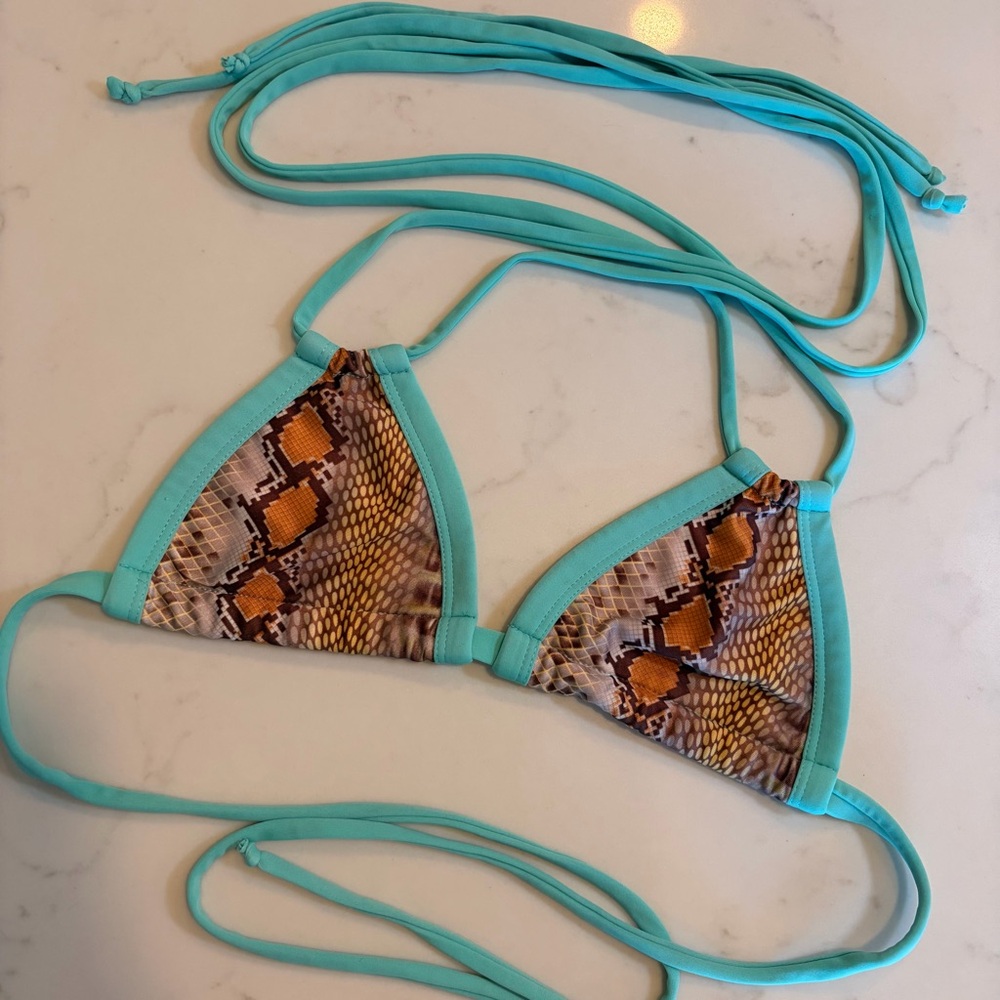 Montce Snakeskin Bikini Top